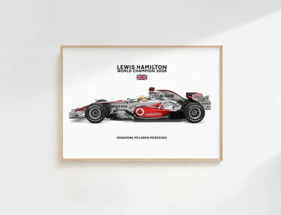 Cuadro Fórmula 1 De Lewis Hamilton Mclaren Mp4-23 2008 1