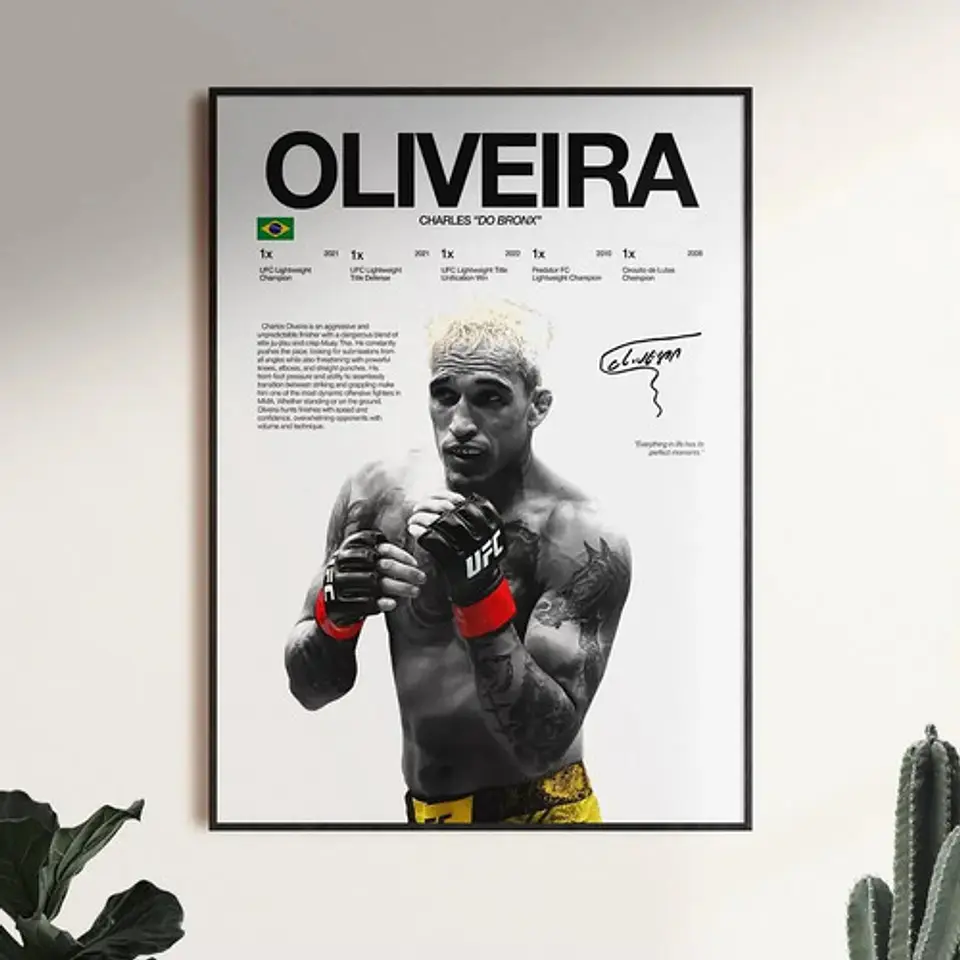 5 Cuadros De Charles Oliveira Ufc Mma Jiu-jitsu + Marco 2