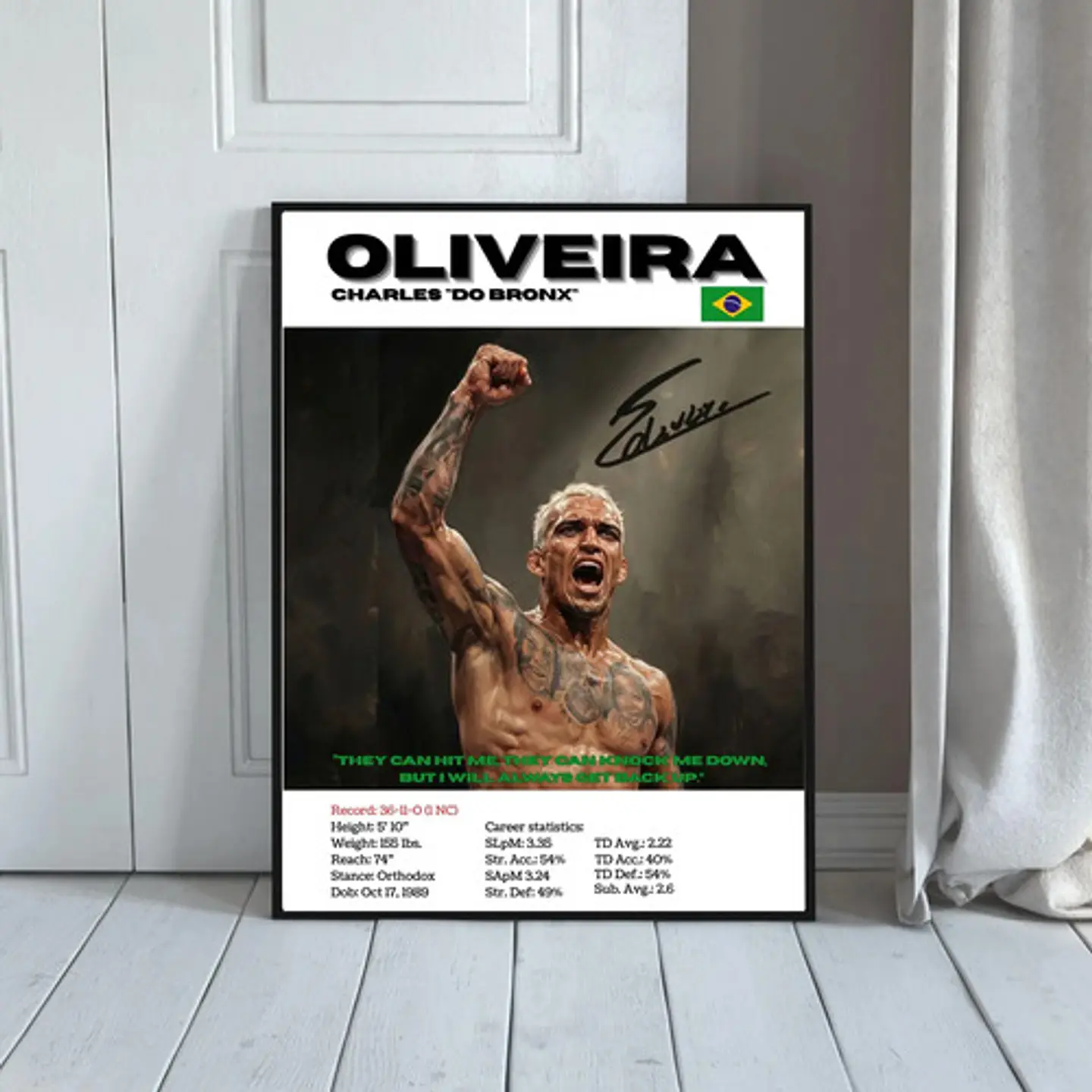 5 Cuadros De Charles Oliveira Ufc Mma Jiu-jitsu + Marco 5