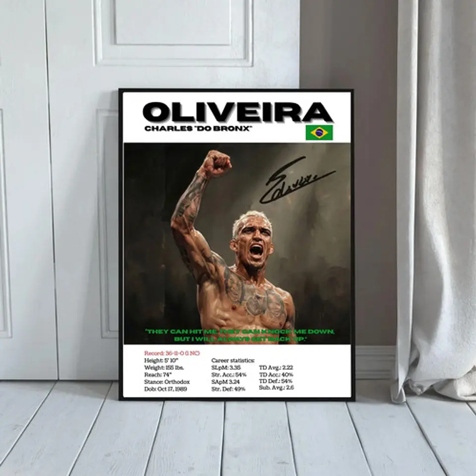 5 Cuadros De Charles Oliveira Ufc Mma Jiu-jitsu + Marco 5