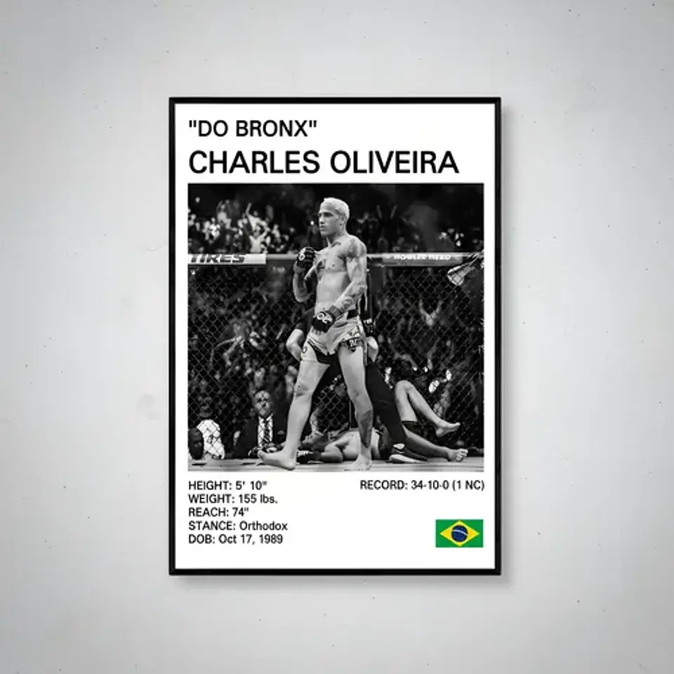 5 Cuadros De Charles Oliveira Ufc Mma Jiu-jitsu + Marco 8
