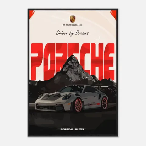 Cuadro Auto Porsche 911 Gt3rs Especial Deportivo + Marco