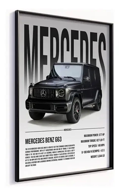 Cuadro Auto Mercedes-benz G63 Amg  Deportivo + Marco