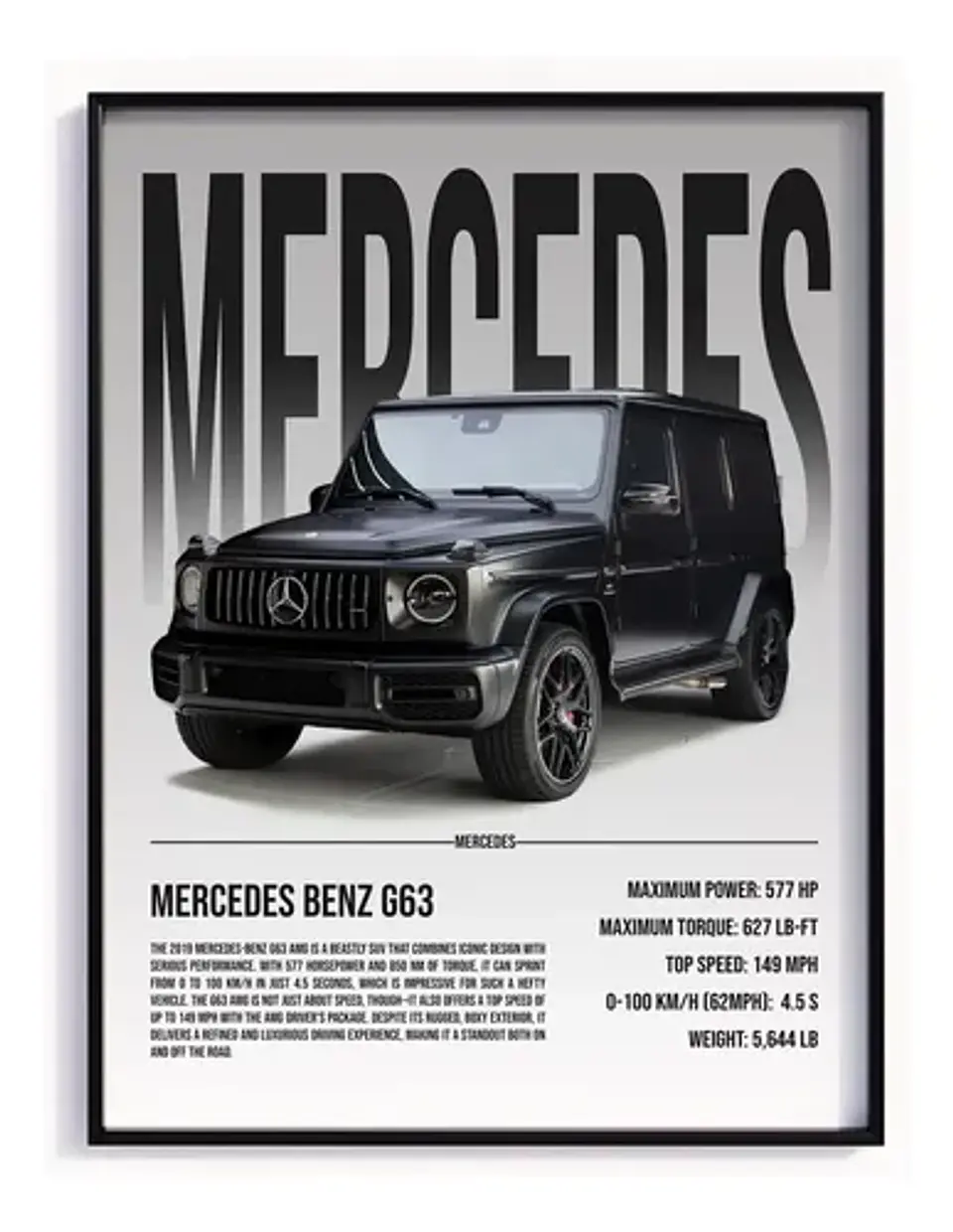 Cuadro Auto Mercedes-benz G63 Amg  Deportivo + Marco 2