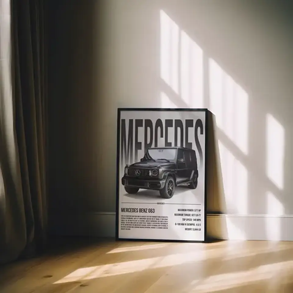 Cuadro Auto Mercedes-benz G63 Amg  Deportivo + Marco 3