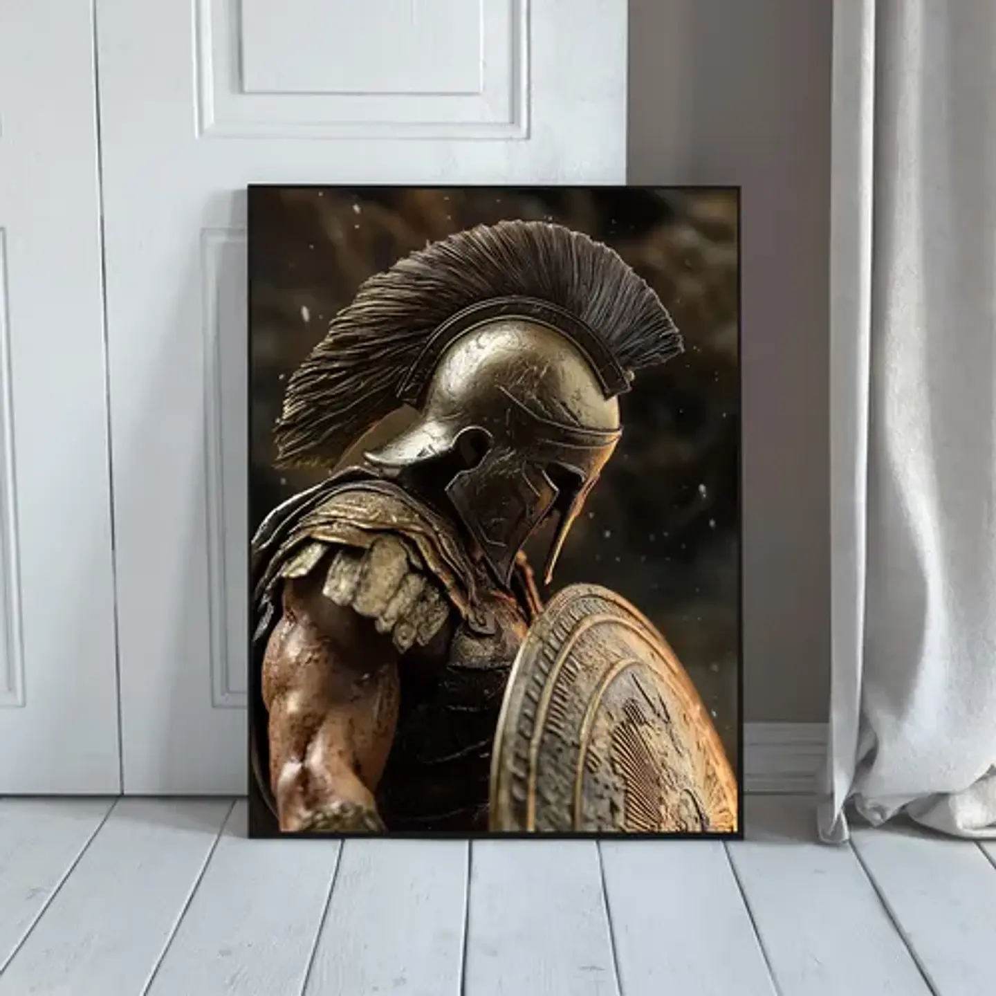 5 Cuadros Espartanos Guerrero Estilo Decoración Realista 3