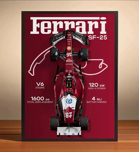 Cuadro Autos Ferrari Sf25 F1 Especial Formula 1 + Marco