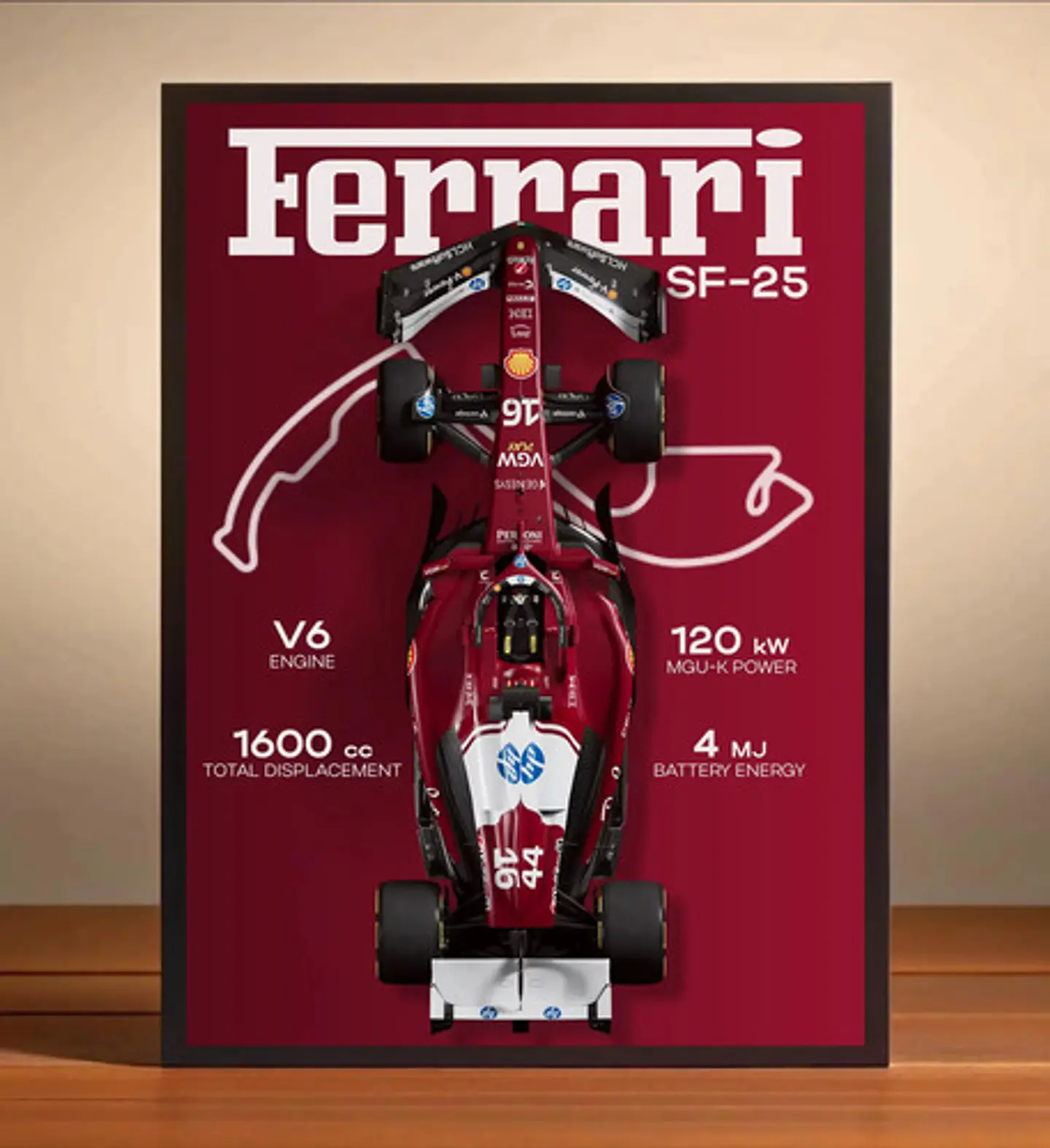 Cuadro Autos Ferrari Sf25 F1 Especial Formula 1 + Marco 1
