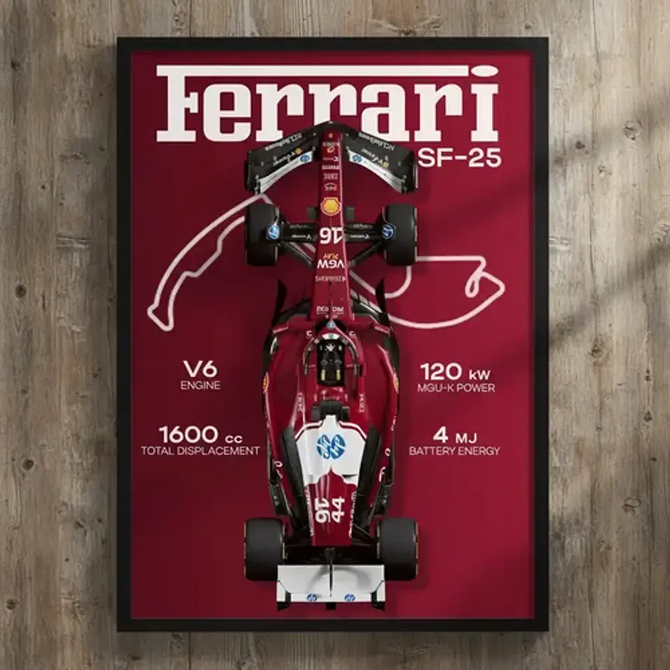 Cuadro Autos Ferrari Sf25 F1 Especial Formula 1 + Marco 3