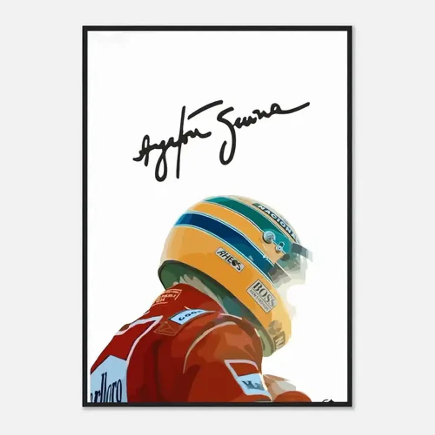 Cuadro Ayrton Senna Firma Deportivo + Marco 2