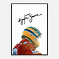 Cuadro Ayrton Senna Firma Deportivo + Marco - Miniatura 2