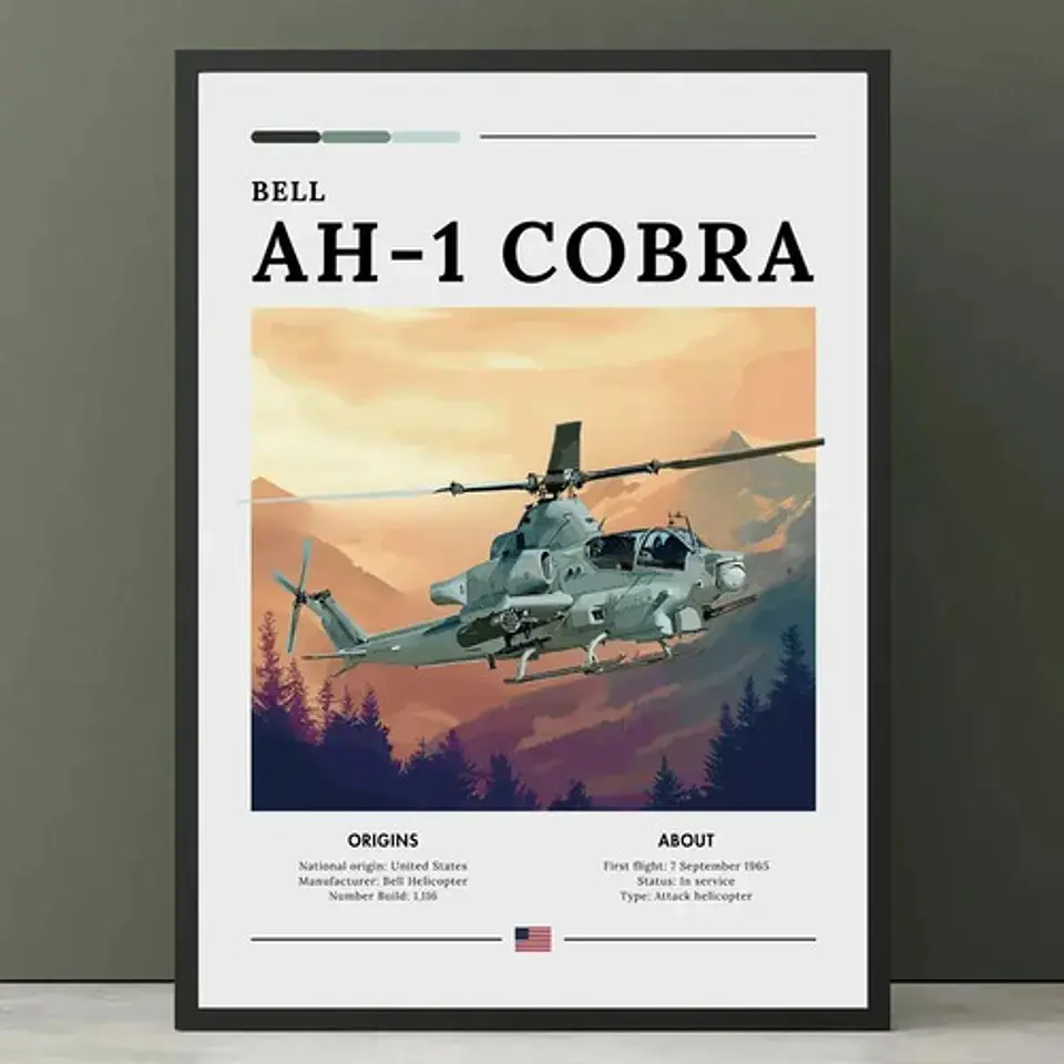 6 Cuadros De Aviación Guerra Colección 5 Helicóptero 1