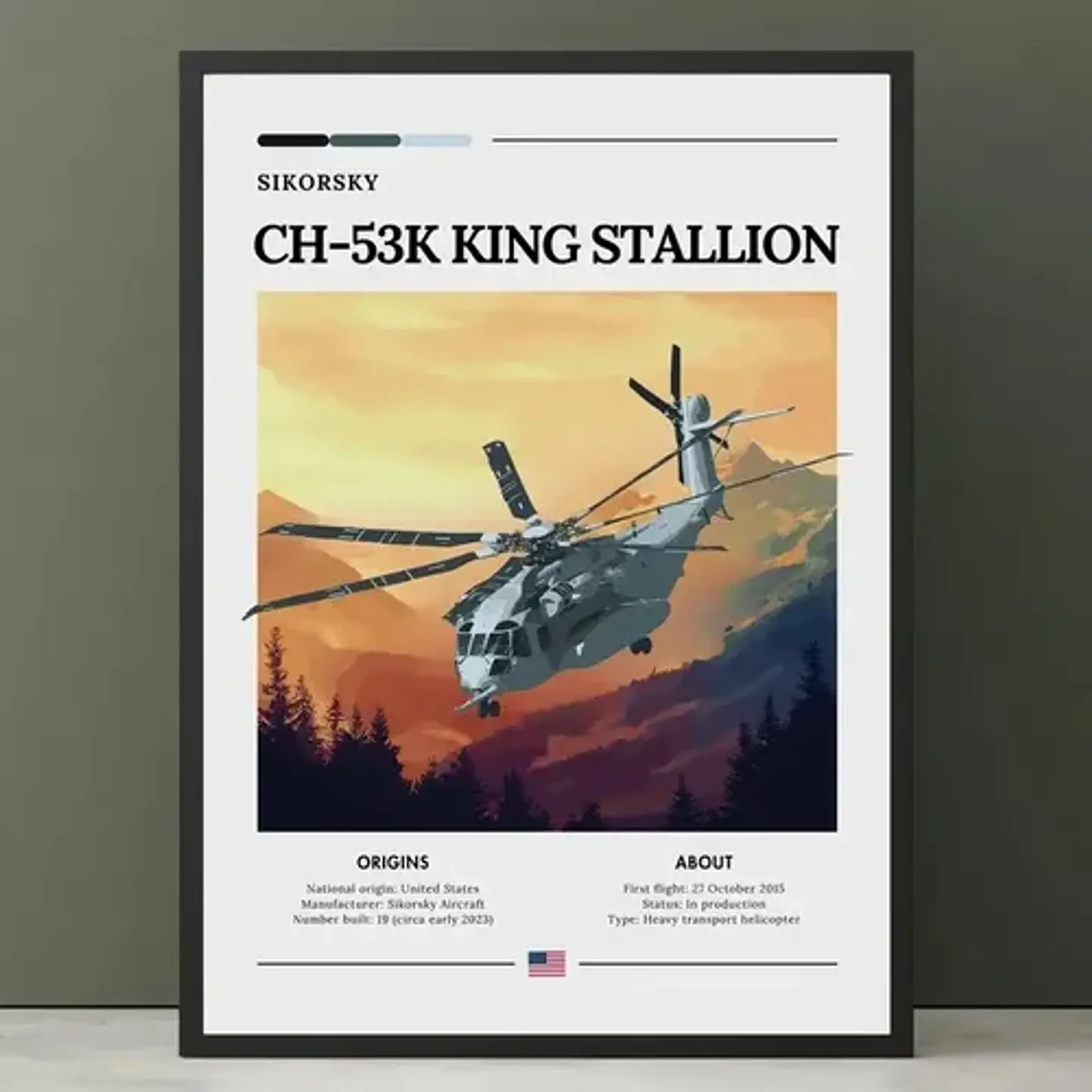 6 Cuadros De Aviación Guerra Colección 5 Helicóptero 2