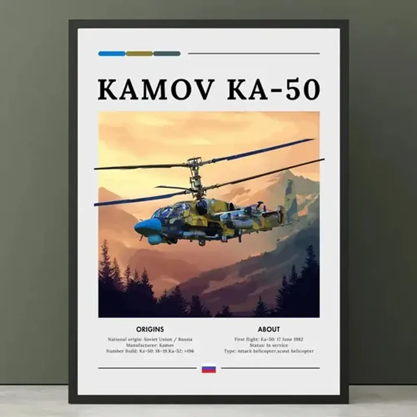 6 Cuadros De Aviación Guerra Colección 5 Helicóptero 3