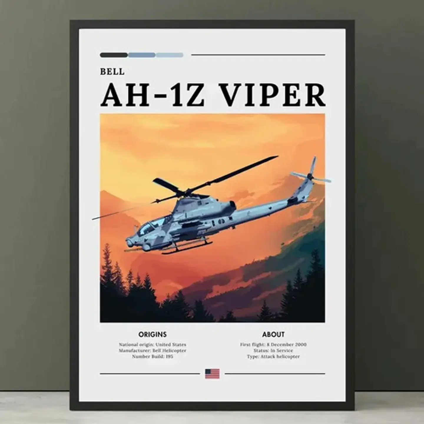 6 Cuadros De Aviación Guerra Colección 5 Helicóptero 4