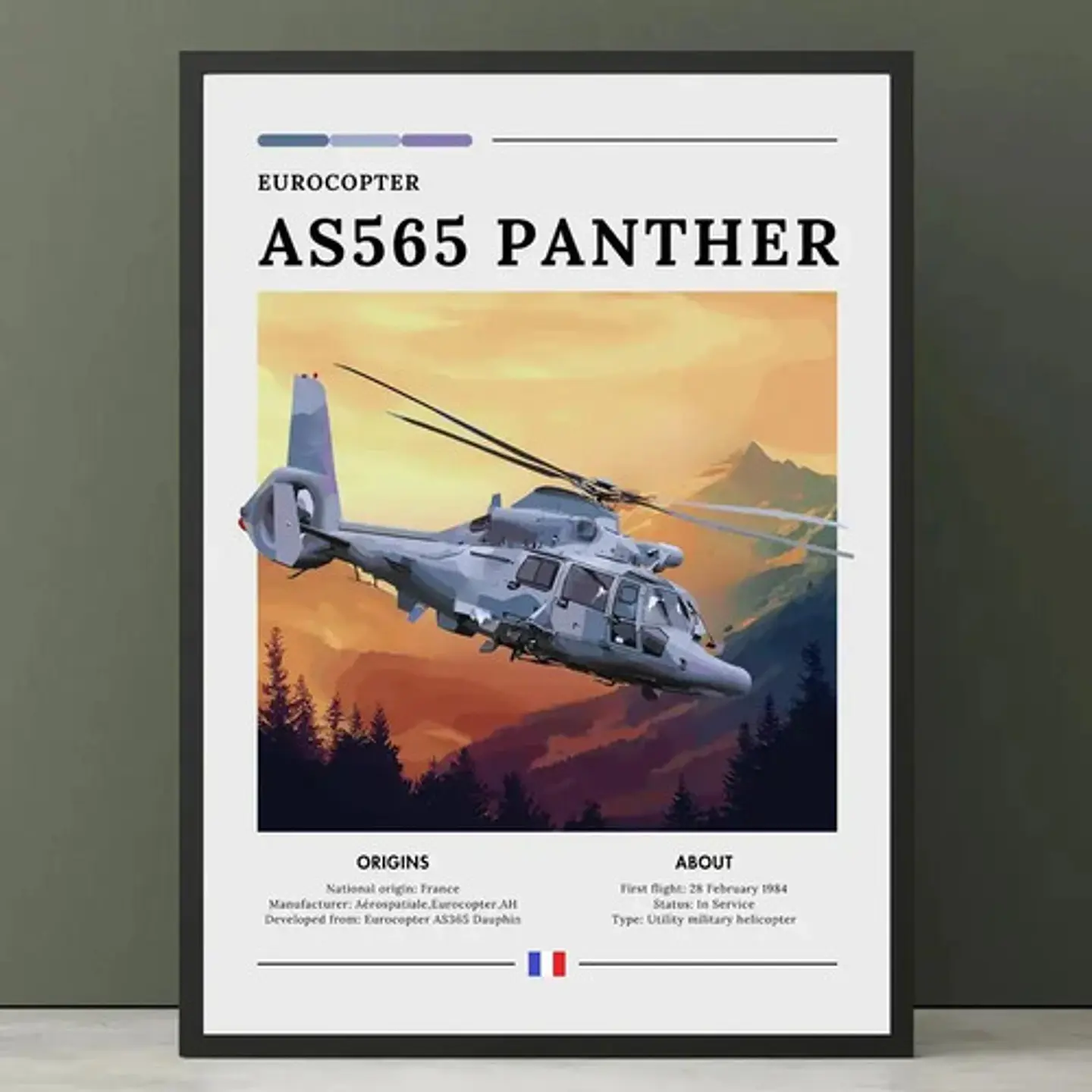 6 Cuadros De Aviación Guerra Colección 5 Helicóptero 5