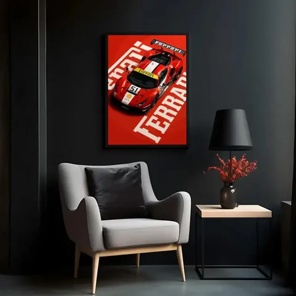 Cuadro Auto Ferrari 458 Gt3 Deportivo + Marco 1
