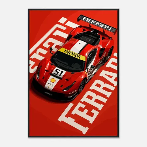 Cuadro Auto Ferrari 458 Gt3 Deportivo + Marco