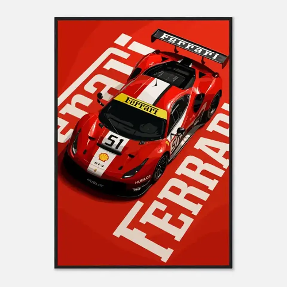 Cuadro Auto Ferrari 458 Gt3 Deportivo + Marco 2