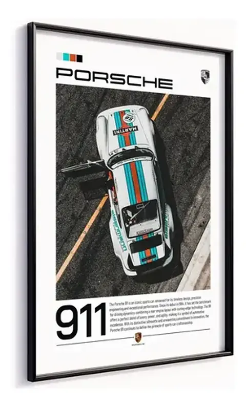 Cuadro Auto Porsche 911 Carrera Martini + Marco