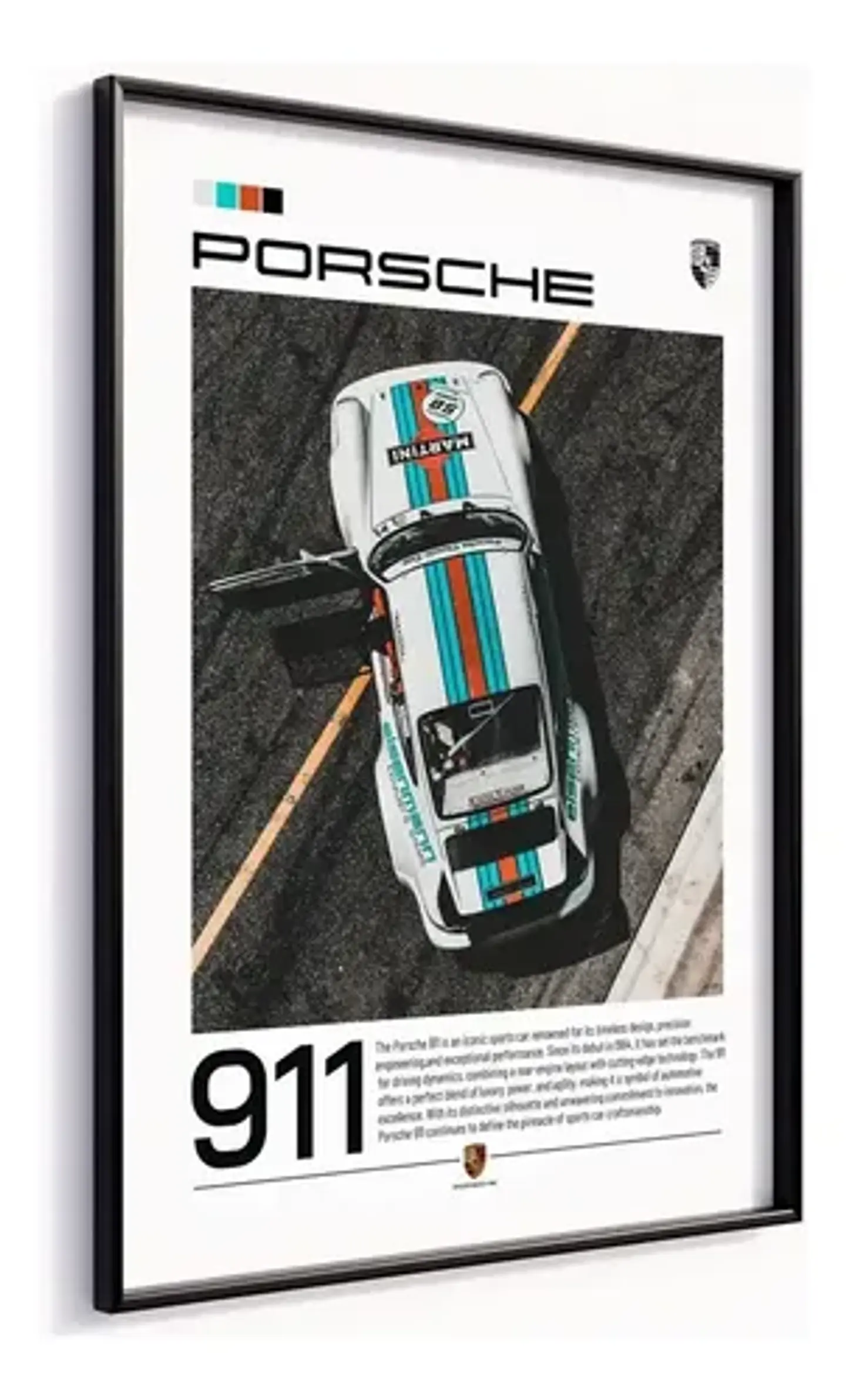 Cuadro Auto Porsche 911 Carrera Martini + Marco 2
