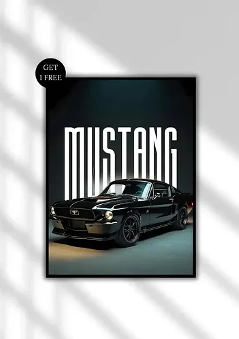 Cuadro Auto Ford Mustang Retro Deportivo + Marco