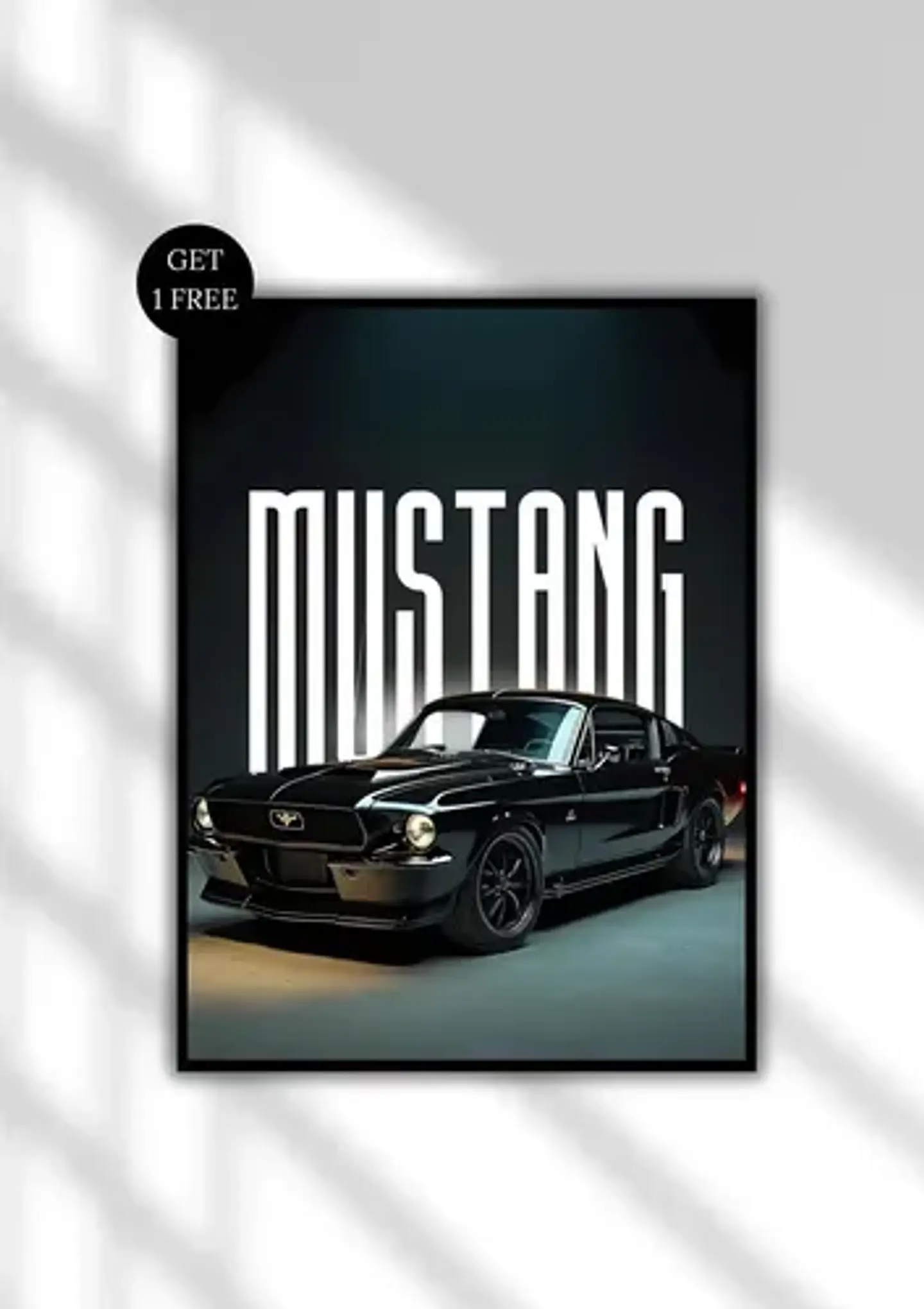 Cuadro Auto Ford Mustang Retro Deportivo + Marco 2
