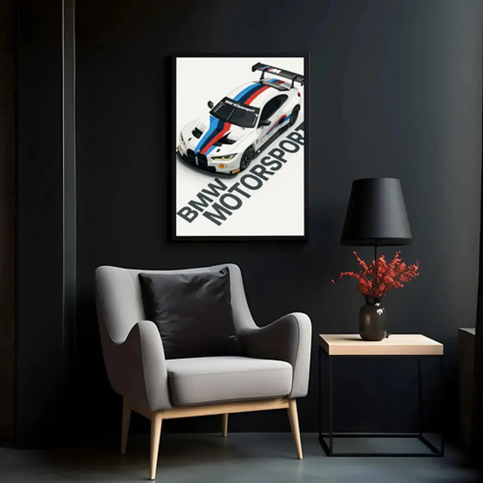 Cuadro Auto Bmw M4 Gt3 Motorsport Especial Deportivo + Marco 1