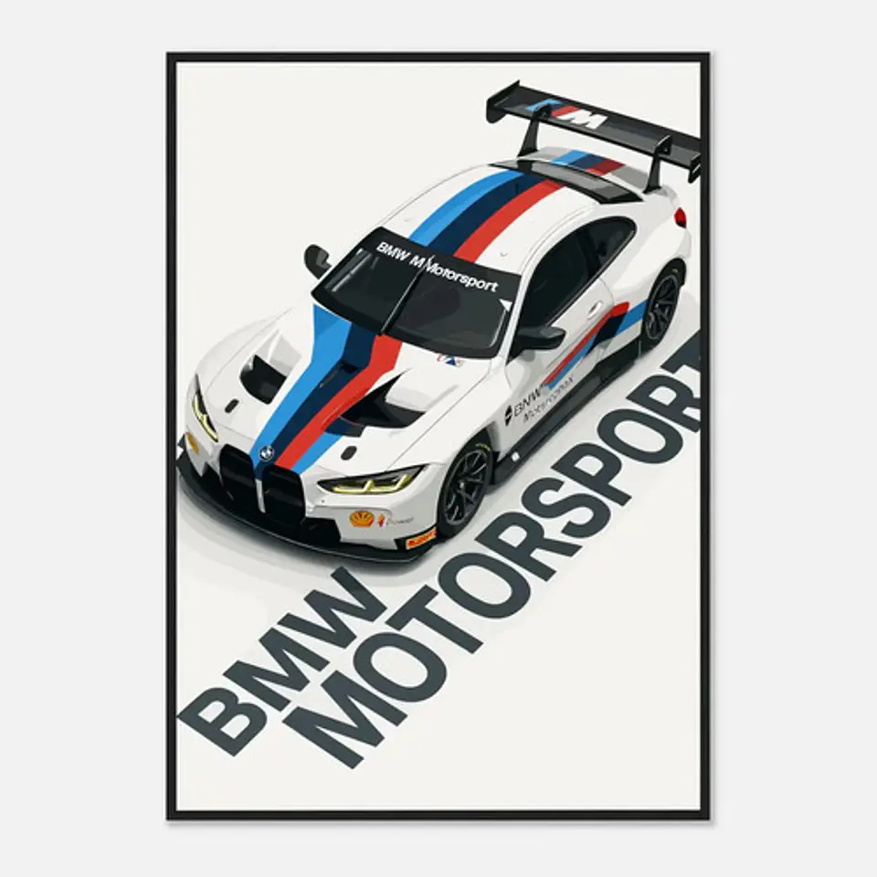 Cuadro Auto Bmw M4 Gt3 Motorsport Especial Deportivo + Marco 2