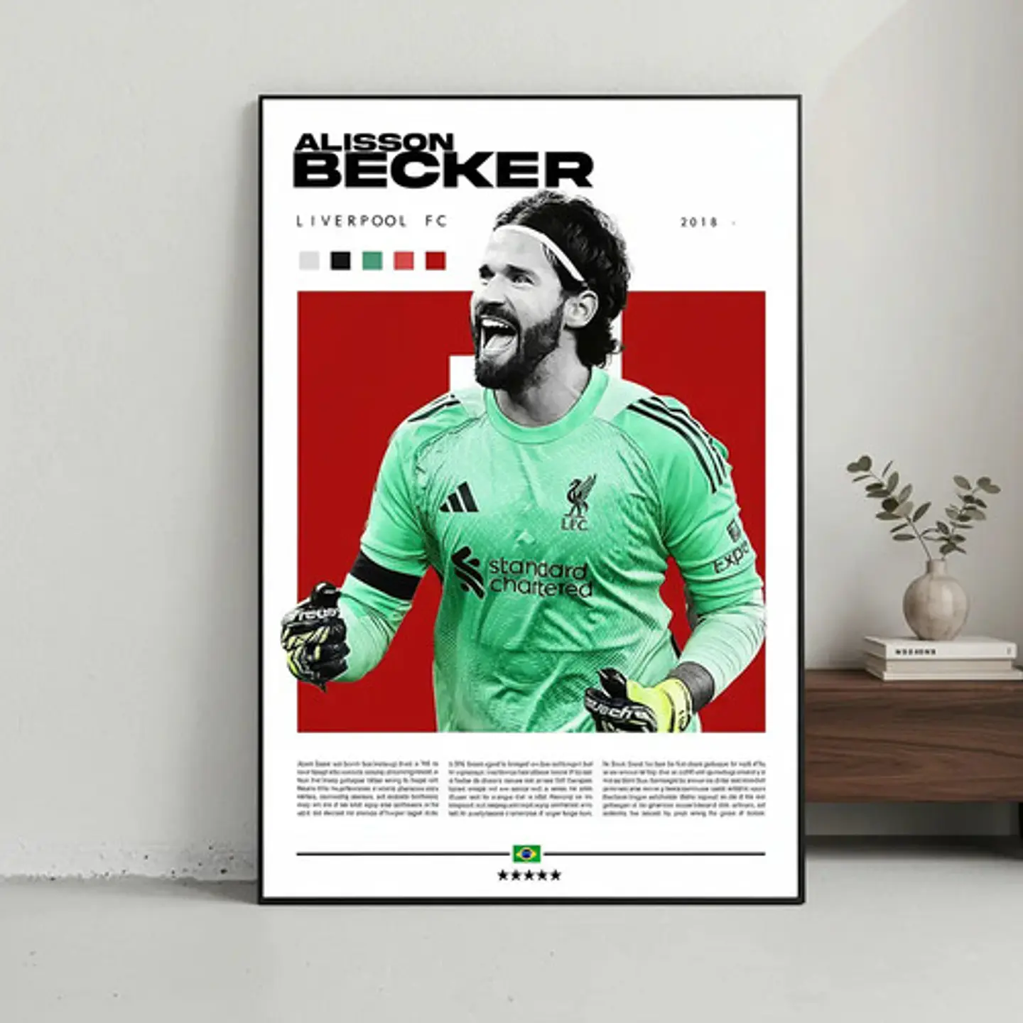 6 Cuadros De Futbol Liverpool Van Dijck, Becker, Salah, Isak 3