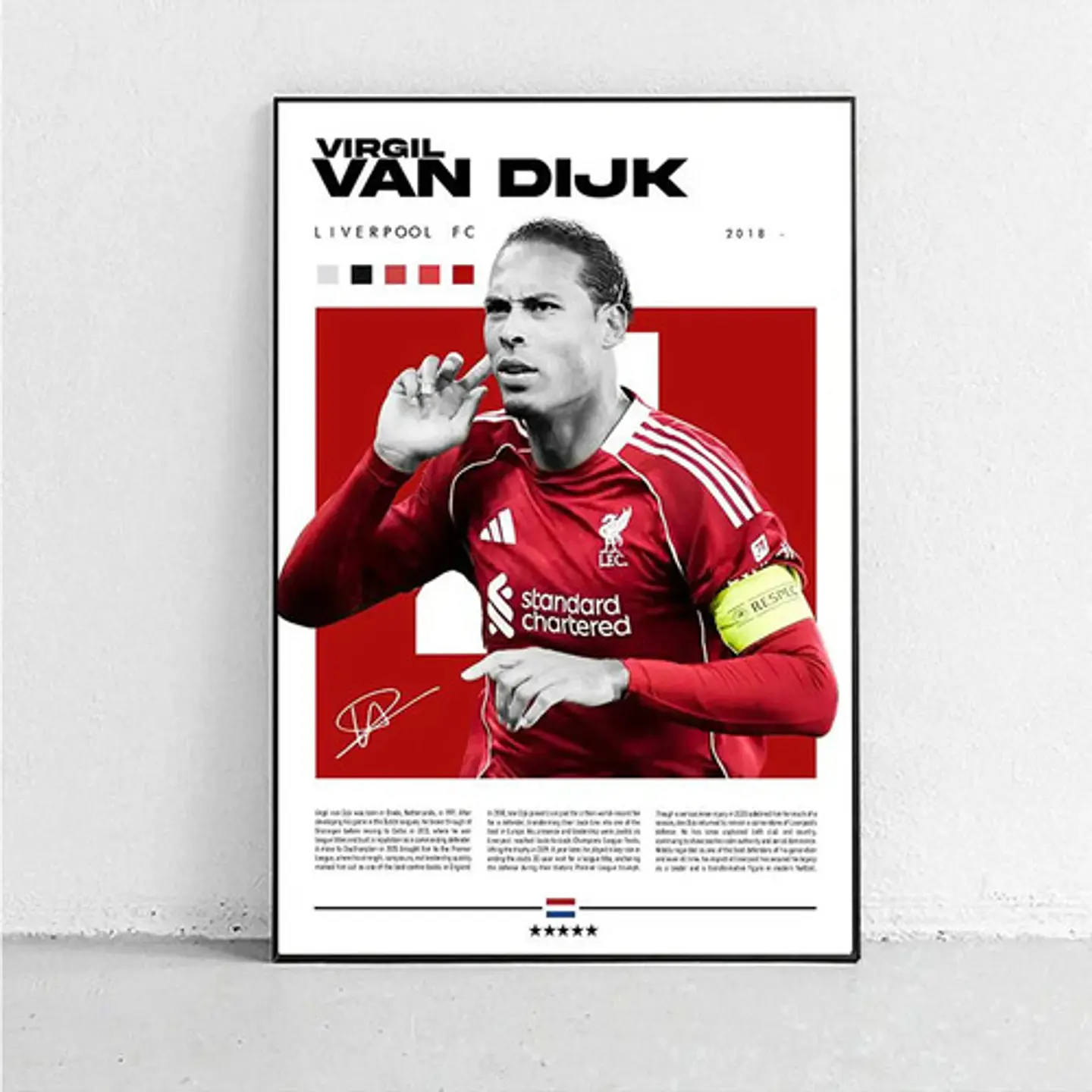 6 Cuadros De Futbol Liverpool Van Dijck, Becker, Salah, Isak 6