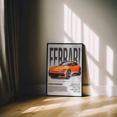 Cuadro Auto Ferrari Purosangue Deportivo + Marco