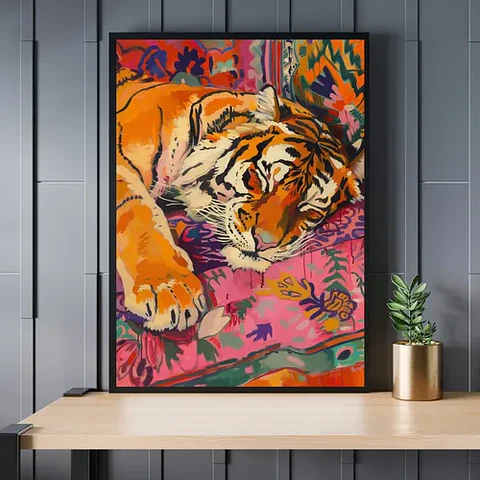 12 Cuadros De Tigres Animal Decoración Felino Living