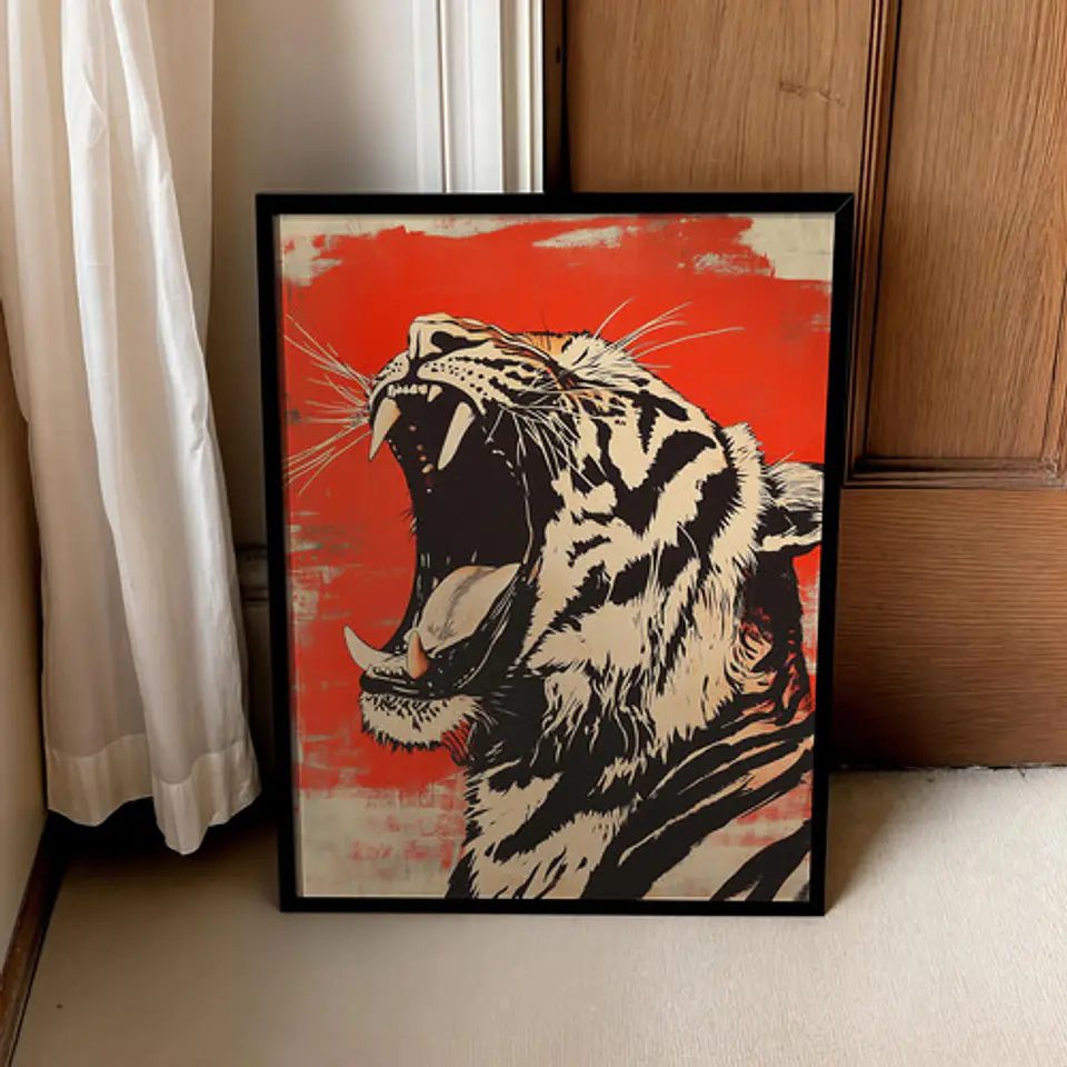 12 Cuadros De Tigres Animal Decoración Felino Living 10