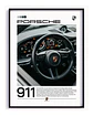 Cuadro Auto Porsche 911 Volante Cabina Deportivo + Marco - Miniatura 1