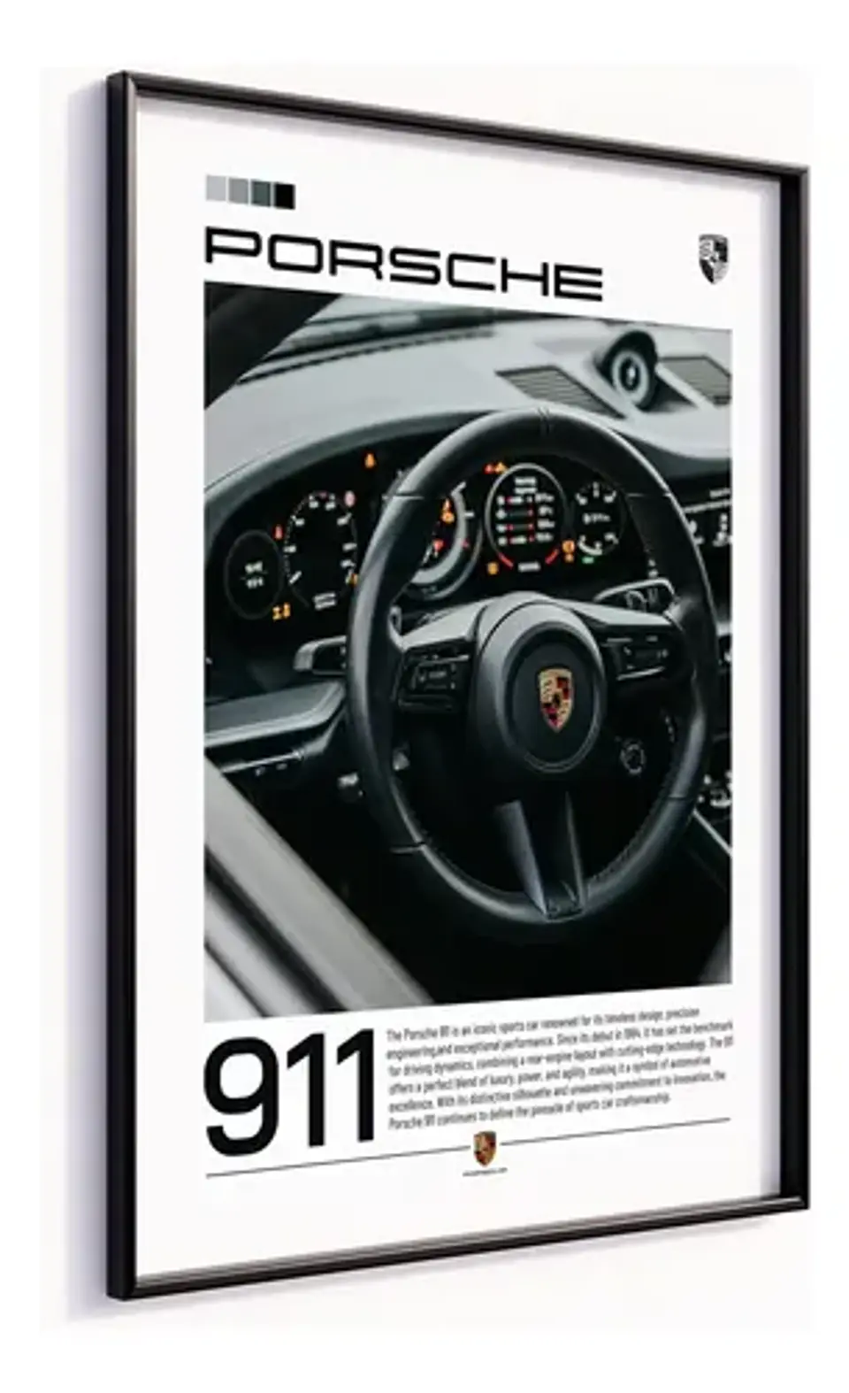 Cuadro Auto Porsche 911 Volante Cabina Deportivo + Marco 3