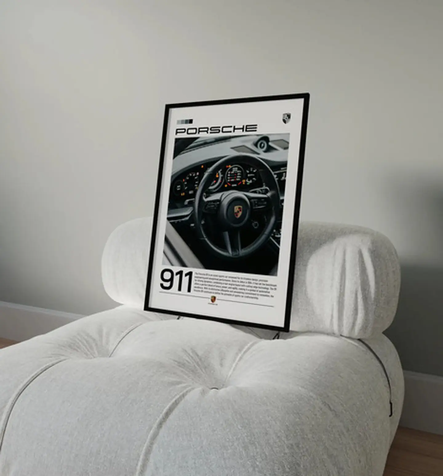 Cuadro Auto Porsche 911 Volante Cabina Deportivo + Marco 4