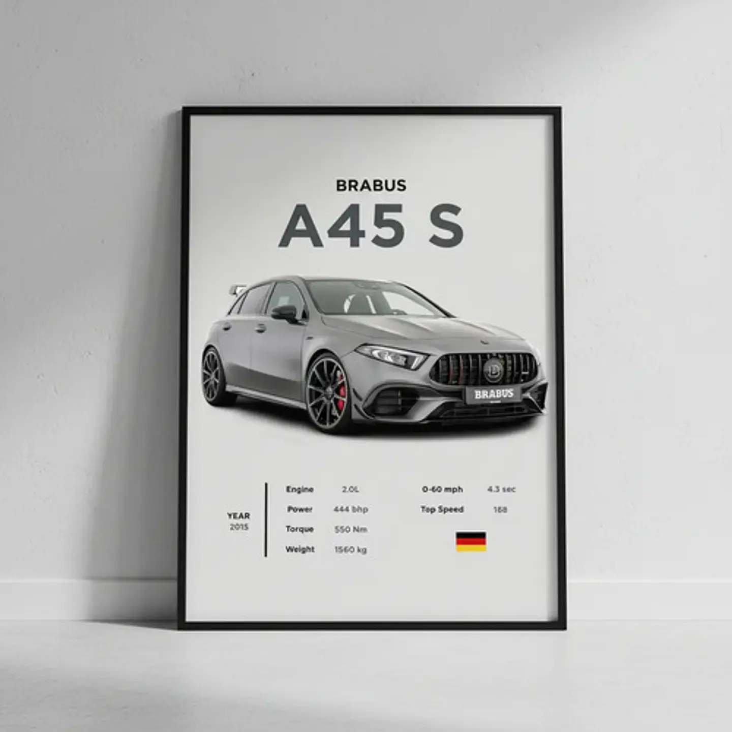 Cuadro Auto Brabus Mercedes Benz A45 S Deportivo + Marco 1