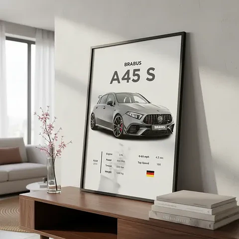 Cuadro Auto Brabus Mercedes Benz A45 S Deportivo + Marco