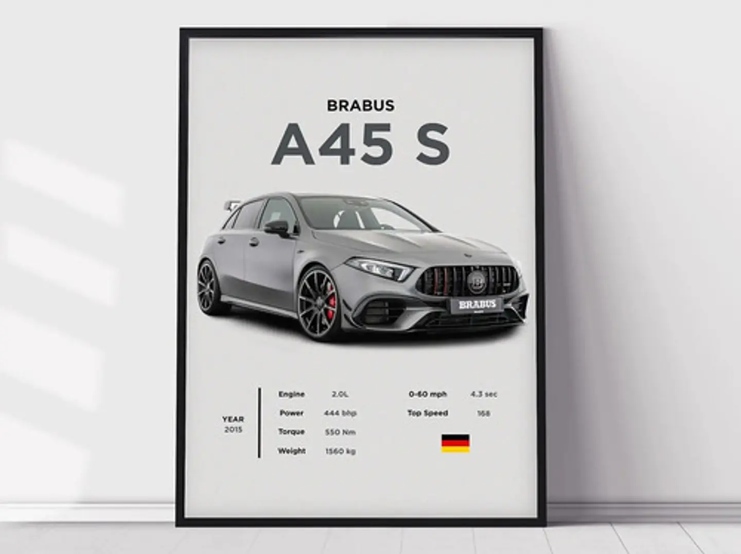 Cuadro Auto Brabus Mercedes Benz A45 S Deportivo + Marco 3