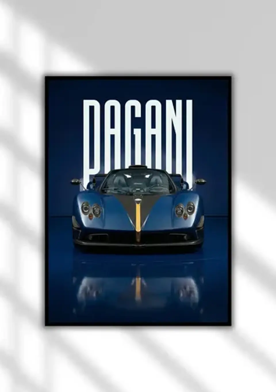 Cuadro Auto Pagani Zonda Azul Deportivo + Marco 1