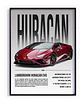Cuadro Auto Lamborghini Huracán Evo Spyder Tinto + Marco - Miniatura 2