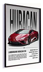 Cuadro Auto Lamborghini Huracán Evo Spyder Tinto + Marco - Miniatura 4