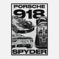 Cuadro Auto Porsche 918 Spyder Deportivo + Marco Negro - Miniatura 1