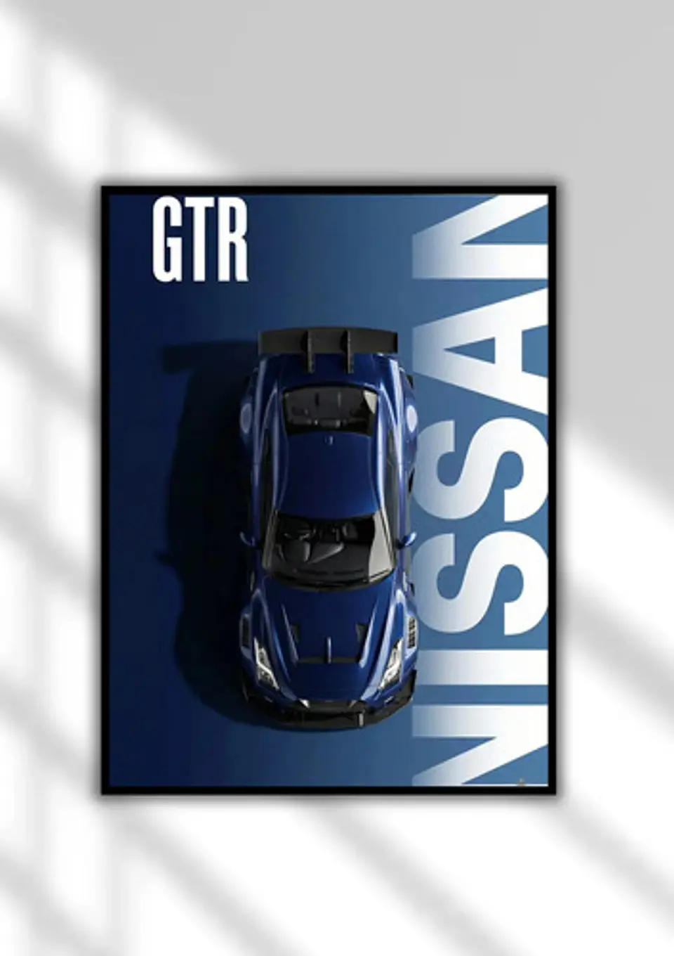 Cuadro Auto Nissan Gt-r R35 Jdm Azul Deportivo + Marco 1
