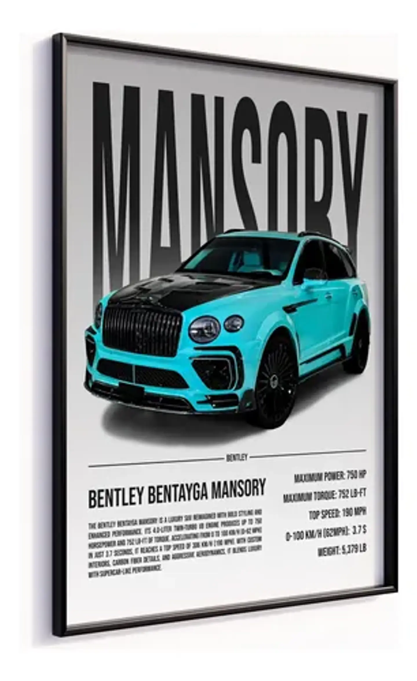 Cuadro Auto Bentley Bentayga Mansory Deportivo + Marco 4