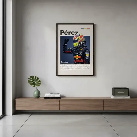 6 Cuadros De Sergio  Checo  Pérez 11 Piloto F1 Decoración