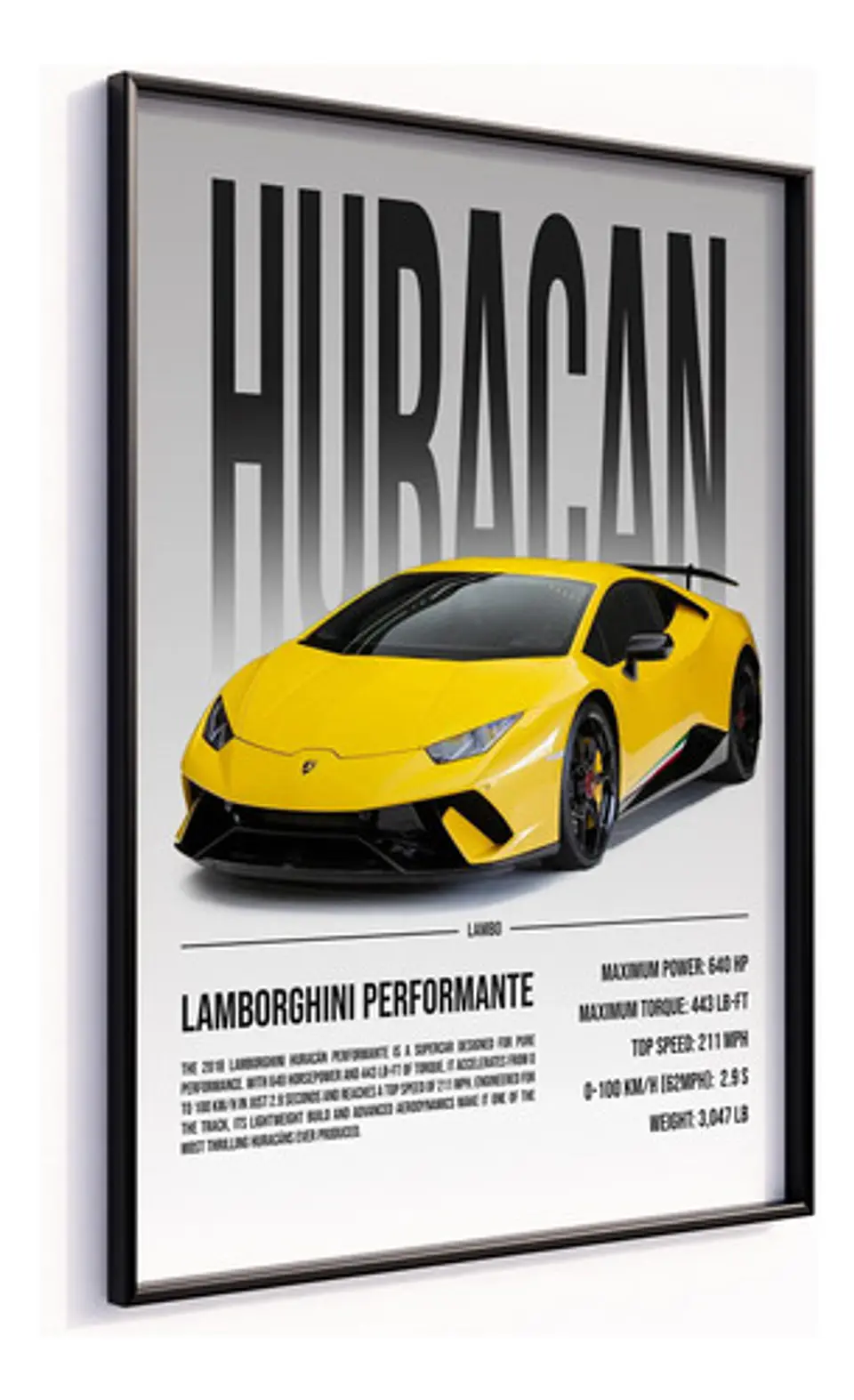 Cuadro Auto Lamborghini Huracán Performante  + Marco 3