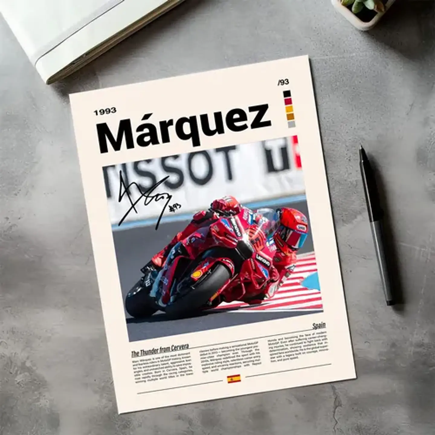 6 Cuadros De Marc Márquez Moto Gp 93  La Hormiga  + Marco 3