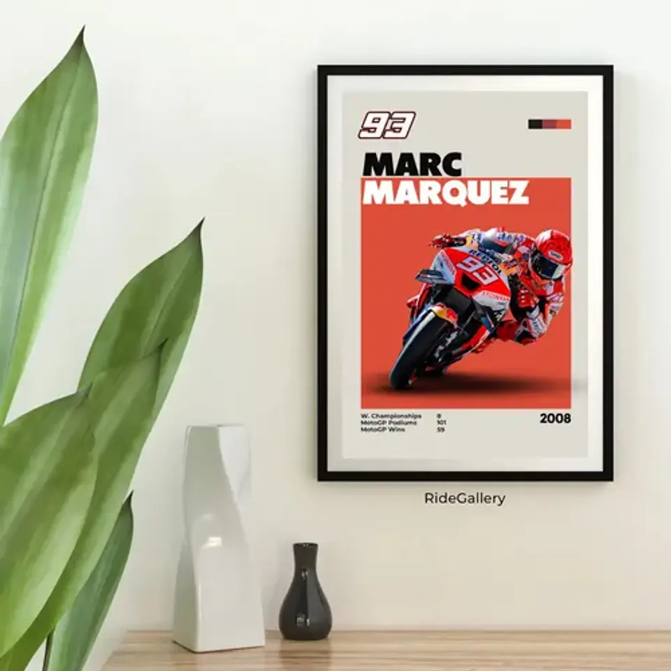 6 Cuadros De Marc Márquez Moto Gp 93  La Hormiga  + Marco 10